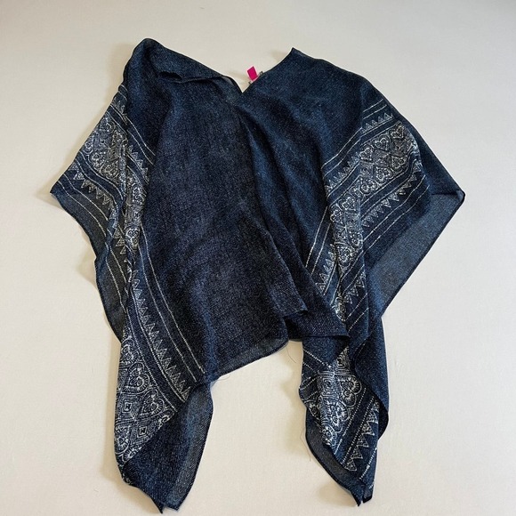 Vince Camuto Blue white poncho XS/S - Picture 1 of 9